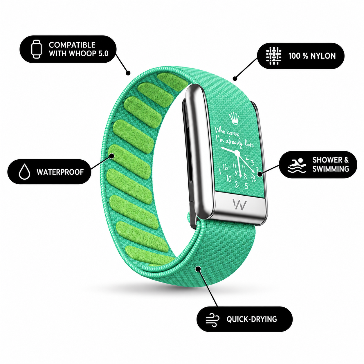 Bracelet WhoopPro — Being Late Vert Menthe